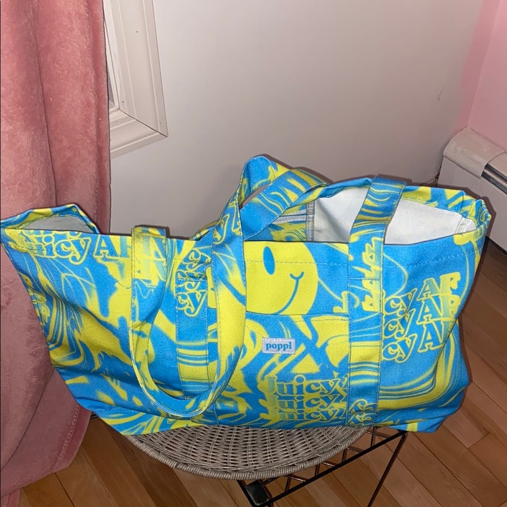 Poppi Blue and Yellow Tote Bag